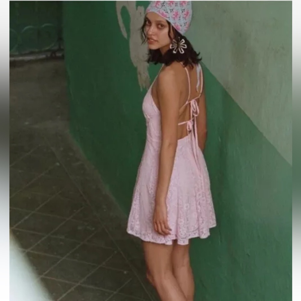 For Love & Lemons Carmela Lace Halter Dress NWT Large - Picture 5 of 5